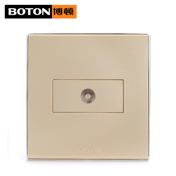 Boton/博顿正品开关插座面板 2V系列86型香槟金电视插座