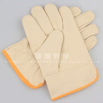 劳保钣金手套 安全高品质防割耐磨电焊牛皮手套司机手套防护手套