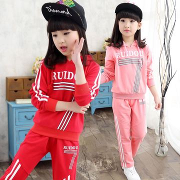 2016新款女童中大童韩版瘦身运动套装休闲特价