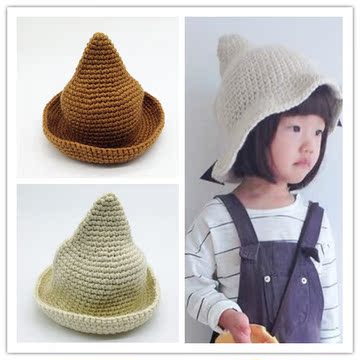 儿童帽子韩版秋冬新款保暖毛线帽 宝宝针织帽婴幼儿卷边奶嘴帽