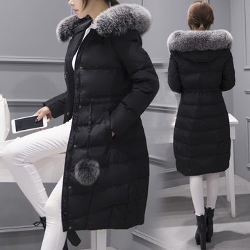 羽绒服女2016冬装韩版新款修身显瘦中长款大码中长款大衣外套潮