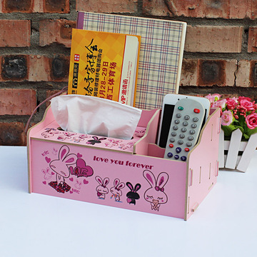 包邮桌面加厚木质纸巾盒 收纳盒纸抽盒韩版 欧式包邮遥控器收纳盒