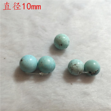 天然原矿绿松石高瓷高蓝无优化圆珠散珠瓷松佛珠直径10mm圆珠配饰