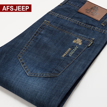AFS JEEP牛仔裤男夏季薄款修身直筒男款休闲大码男裤男士秋季长裤