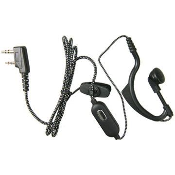 豪艺对讲机耳机(耳挂式) 建伍头 带耳麦 对讲机配件 国产通用