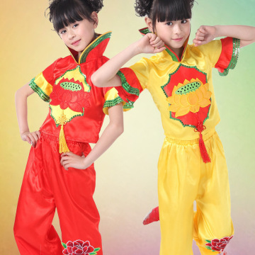 六一儿童民族舞蹈演出服装女童古装表演服饰小学生幼儿秧歌跳舞裙