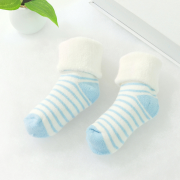 宝宝秋冬纯棉袜子新生儿条纹袜婴儿精梳棉儿童袜子独立精装