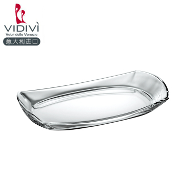 VIDIVI韦迪威丹尼意大利原装进口工艺长方创意玻璃盘托盘水果盘