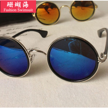 韩国海边度假必备太阳镜 比基尼拍照必撘太阳眼镜 复古反光镜片