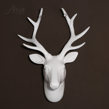 美式驯鹿头壁挂 仿真动物造型 创意家居墙壁挂件靓丽装饰品