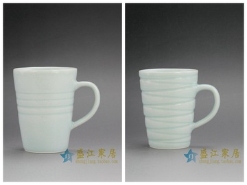 RZFE01景德镇陶瓷器茶杯青瓷杯随手杯马克杯咖啡牛奶杯送人礼品杯