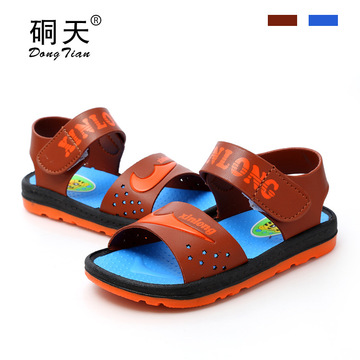 2015男童凉鞋夏款小童2-3-4岁新款韩版皮料三色防滑软底沙滩凉鞋