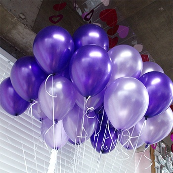 NEO韩国进口乳胶气球12寸加厚珠光气球深紫+浅紫混色节日装饰布置