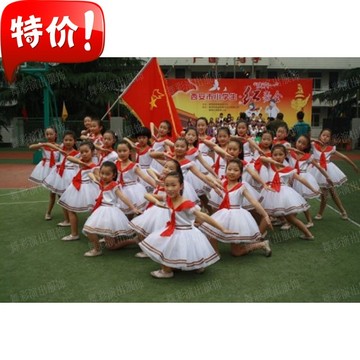 新款六一儿童表演服大合唱服装演出服文艺团舞台服红领巾中小学生