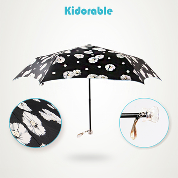 雨伞男女式创意折叠晴雨伞时尚三折伞小花朵商务伞超轻遮阳防晒伞