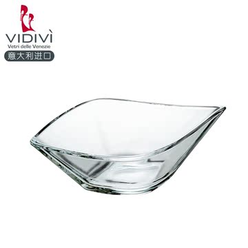 VIDIVI韦迪威意大利进口树叶高清风格创意方形玻璃果斗果盘