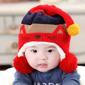 新款冬款男女儿童帽子宝贝宝宝小孩婴儿加绒套头 套头帽 加绒帽