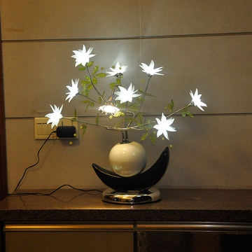 创意LED触摸开关节能装饰台灯花现代家居客厅卧室玄关摆件乔迁送