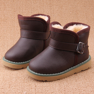 潮2015冬季新款1-2宝宝雪地靴女童男童鞋儿童中筒靴小童棉鞋棉靴