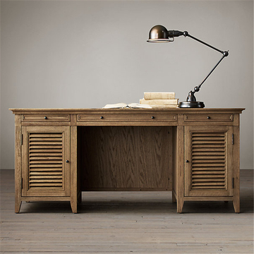 北欧风格实木办公桌办公室书桌简约电脑桌工业复古欧美精致家具