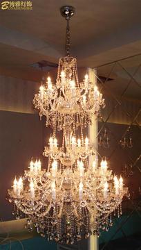 欧式蜡烛水晶别墅客厅吊灯 复式楼梯灯简约卧室餐厅led水晶吊灯