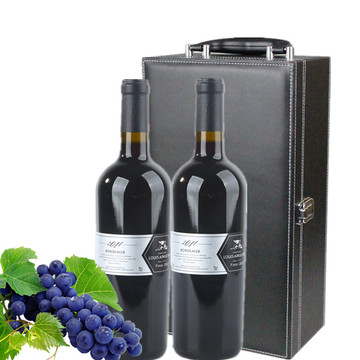 法国原瓶进口红酒路易干红葡萄酒双支整箱送人礼品双支礼盒装包邮