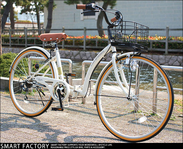 MYPALLAS 26英寸6级变速复古折叠自行车 男女折叠车 带灯时尚单车