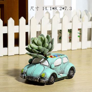 小汽车 多肉植物陶瓷花盆 盆栽欧式创意新奇特汽车 多肉植物花盆