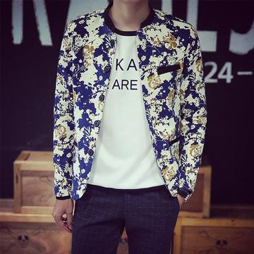 2016秋季男士韩版修身青年休闲立领外套秋装男生男潮流行长袖夹克