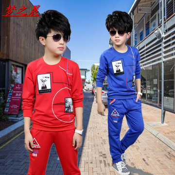 儿童2016春秋装新款中大童韩版休闲卫衣潮童装运动两件套男童套装
