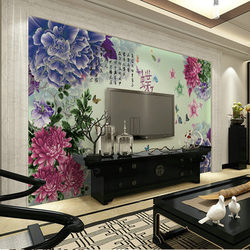 自粘无缝3D大型壁画墙贴电视背景墙纸客厅沙发书房壁纸贴饰 蝴蝶