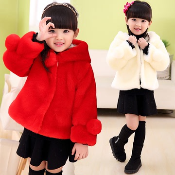 2016新款公主童外套女童棉衣保暖冬装中大童儿童皮草大衣童装