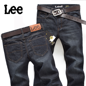 Lee男士牛仔裤黑色秋冬款商务加厚大码直筒修身青年原色复古长裤