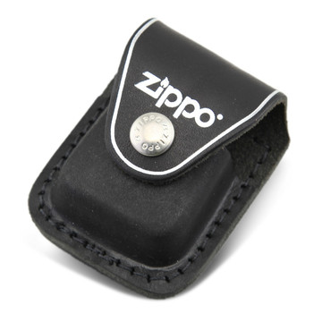 正版芝宝zippo打火机 zippo皮套 纯牛皮软皮超薄打火机包 钢扣 黑