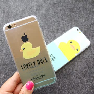 韩国新款大黄鸭iphone6plus手机壳苹果6硅胶透明超薄苹果5S外壳潮