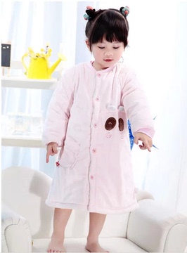 2015新款婴幼儿童睡衣加厚 女童睡袍冬款宝宝浴袍保暖全纯棉服装