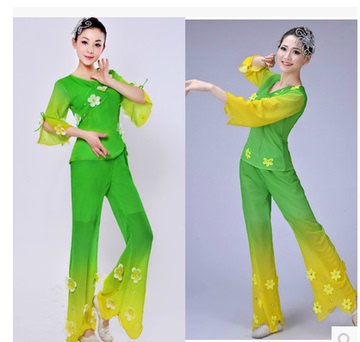2015新款秧歌服装茉莉花表演服民族舞蹈演出女装扇子舞服腰鼓服装