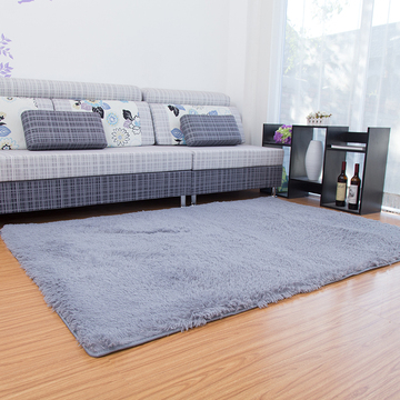 客厅地毯纯色家用简约现代茶几卧室长方形加厚地垫满铺可手洗定制
