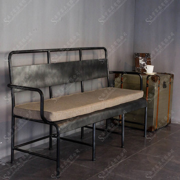 美式乡村/复古休闲椅/loft铁艺沙发椅/三人沙发椅/做旧沙发扶手椅