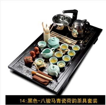 茶具套装2015新款紫砂冰裂陶瓷功夫红色茶具整块佛茶盘茶道特价