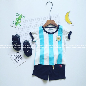 2016欧洲美洲杯阿根廷国家队球衣主场短袖足球服10号梅西童装队服