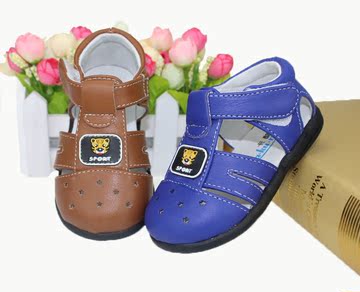 2015夏季款男童凉鞋1-2-3岁软底包头防滑沙滩男宝宝学步鞋 儿童鞋