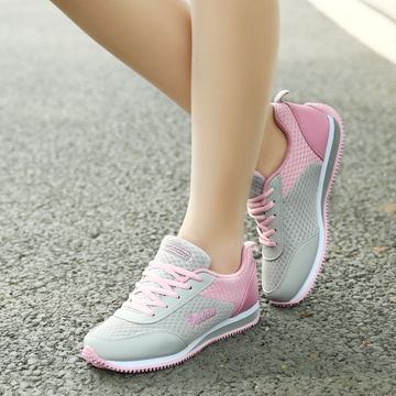 2016春季平跟单鞋韩版透气平底波鞋休闲运动鞋女学生跑步鞋子潮鞋