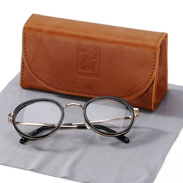 心与新眼镜盒韩国复古高档手工近视眼镜盒太阳镜大框眼镜盒包邮