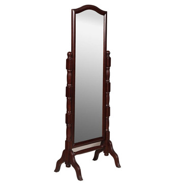 顺心家具现代中式实木试衣镜 全实木穿衣镜 红橡木落地镜长方形镜