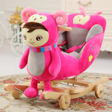 儿童玩具宝宝益智两用摇马婴儿摇椅小木马实木音乐1-2周岁礼物