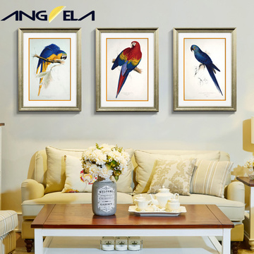 安琪拉客厅装饰画挂画沙发背景墙壁画欧美现代简约金钢鹦鹉装饰画
