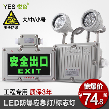 双头LED防爆应急灯光源标志灯安全出口消防照明停电应急灯具工程