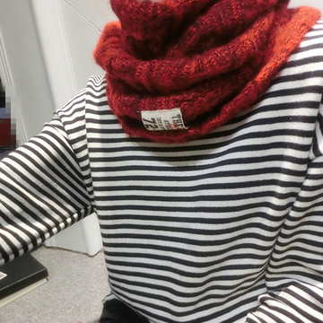 2015冬天保暖围巾韩国东大门新款布标围脖暗纹毛线脖套女