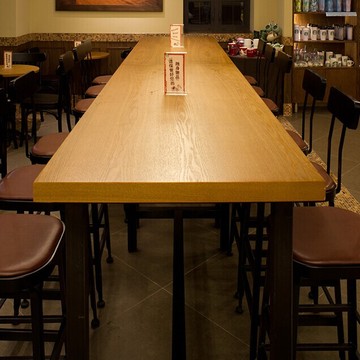 美式LOFT星巴克长吧桌铁艺复古做旧工业餐桌高吧桌咖啡厅吧台桌椅
